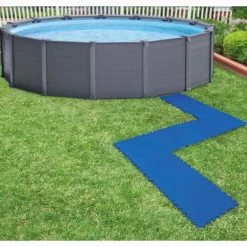 INTEX Bestway Protectores de suelo de piscina 8 piezas azul 50x50 cm Best