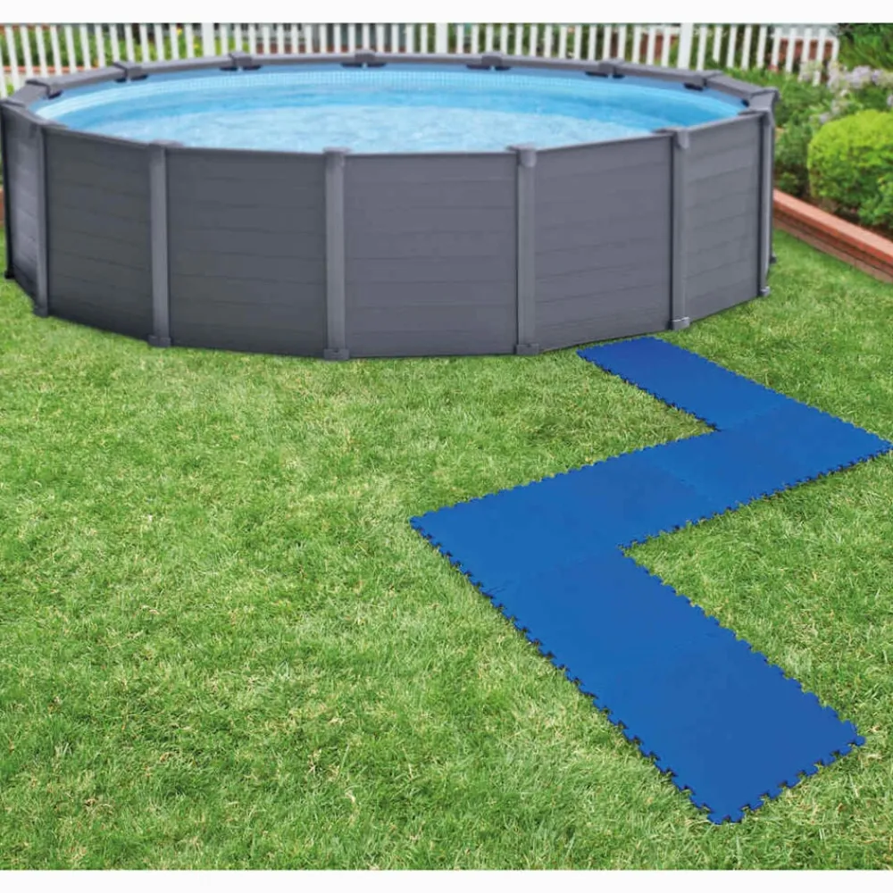 INTEX Bestway Protectores de suelo de piscina 8 piezas azul 50x50 cm Best