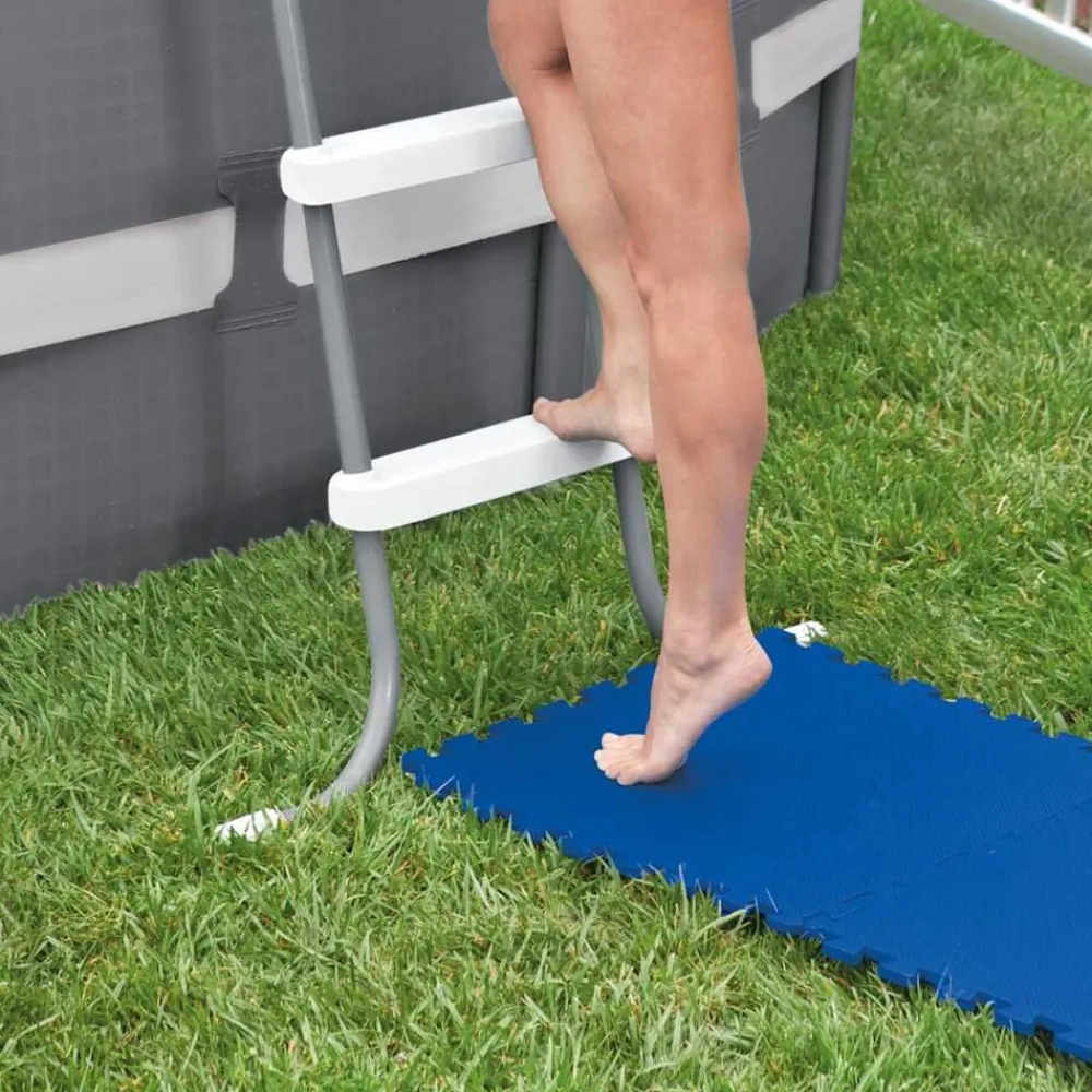 INTEX Bestway Protectores de suelo de piscina 8 piezas azul 50x50 cm Best