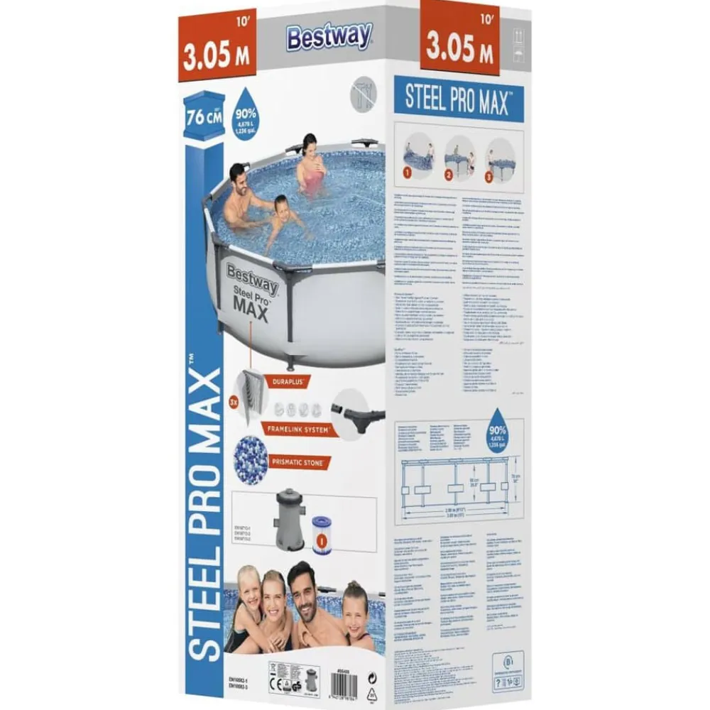 Bestway Piscina Y Spa-Set de piscina Steel Pro MAX 305x76 cm
