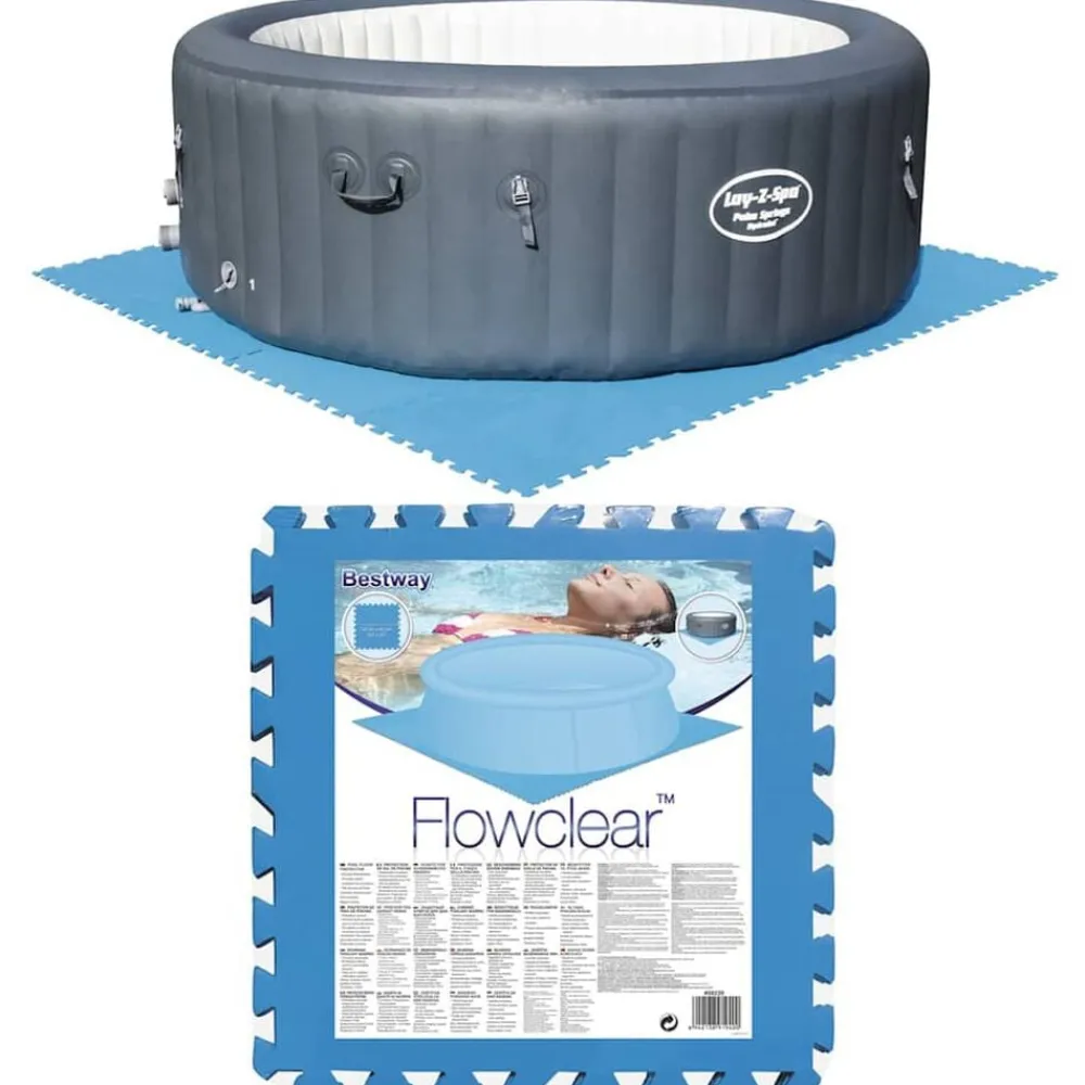 Bestway Piscina Y Spa-Suelo protector para piscina 8 uds azul