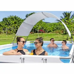 Bestway Toldo para piscina desmontable blanco New