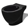 vidaXL Bidet redondo de cerámica, negro Hot