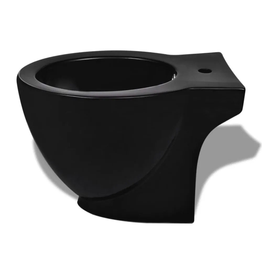 vidaXL Bidet redondo de cerámica, negro Hot