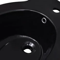 vidaXL Bidet redondo de cerámica, negro Hot