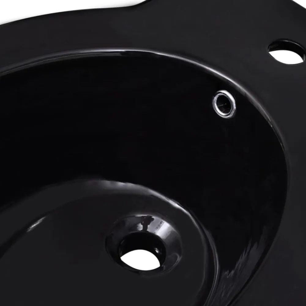 vidaXL Bidet redondo de cerámica, negro Hot