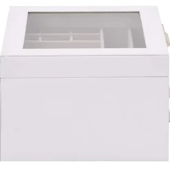 vidaXL Salud Y Belleza-Caja para joyas de 3 niveles blanca 23x20,5x14 cm