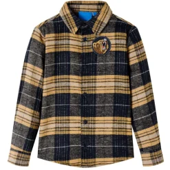 vidaXL Ropa Y Accesorios-Camisa infantil de cuadros amarillo y negro 92