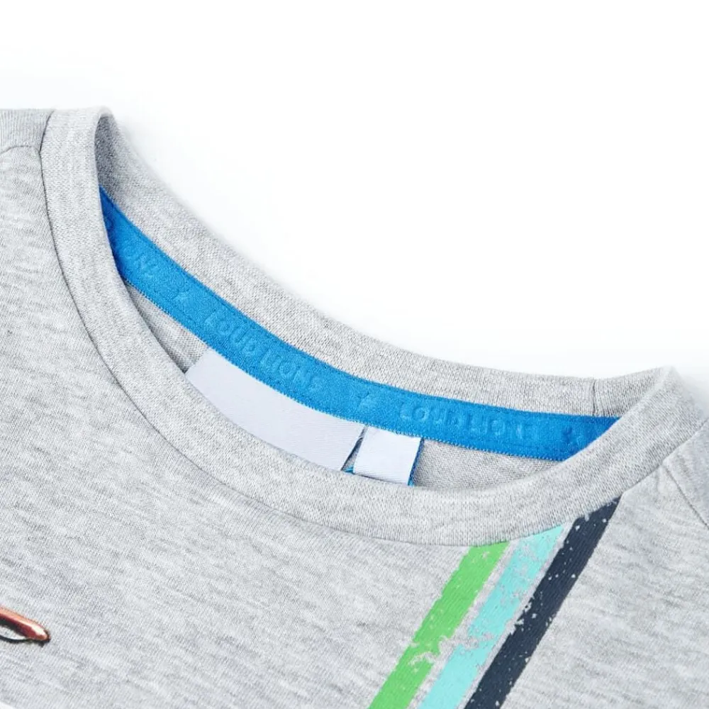 vidaXL Camiseta de manga corta infantil 140 Gris Discount