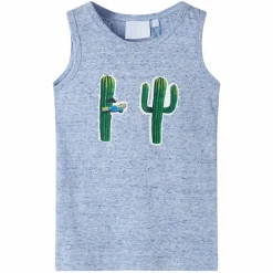 vidaXL Camiseta de tirantes infantil melange 104 Azul Discount