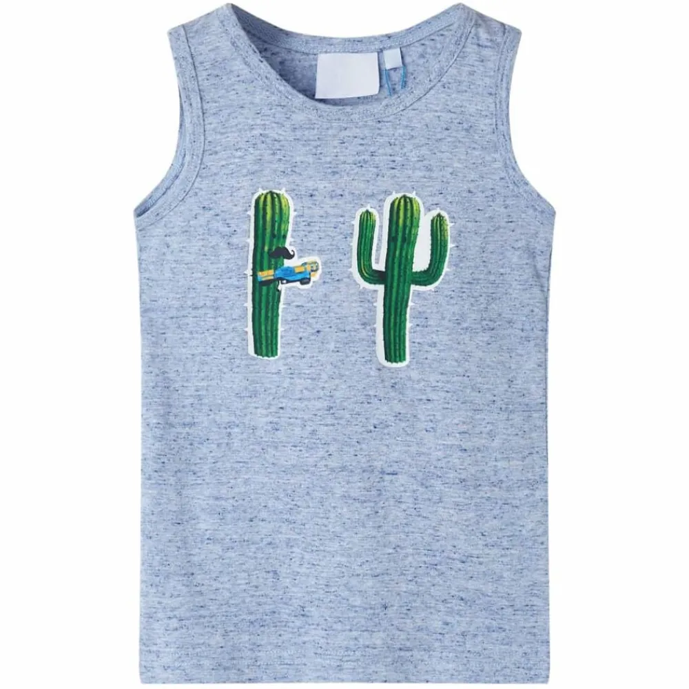 vidaXL Camiseta de tirantes infantil melange 104 Azul Discount