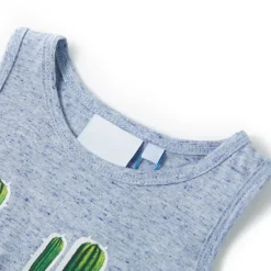 vidaXL Camiseta de tirantes infantil melange 104 Azul Discount