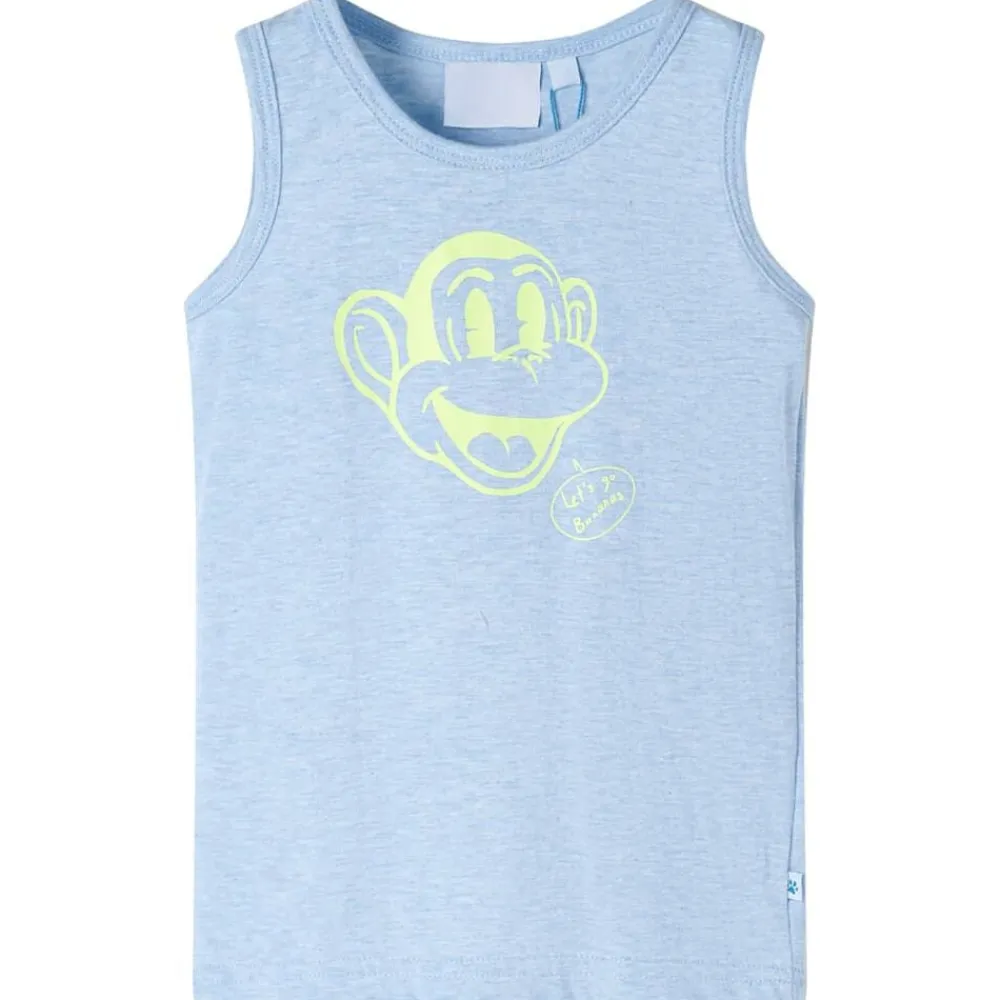vidaXL Ropa Y Accesorios-Camiseta de tirantes infantil azul suave mélange 104