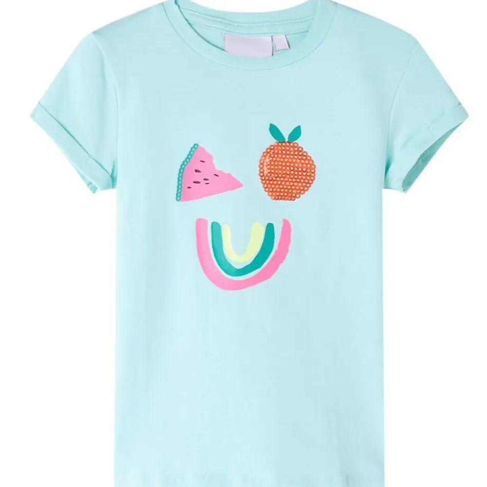 vidaXL Ropa Y Accesorios-Camiseta infantil aguamarina claro 116