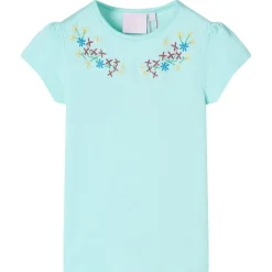 vidaXL Camiseta infantil aguamarina claro 128 Verde agua Clearance