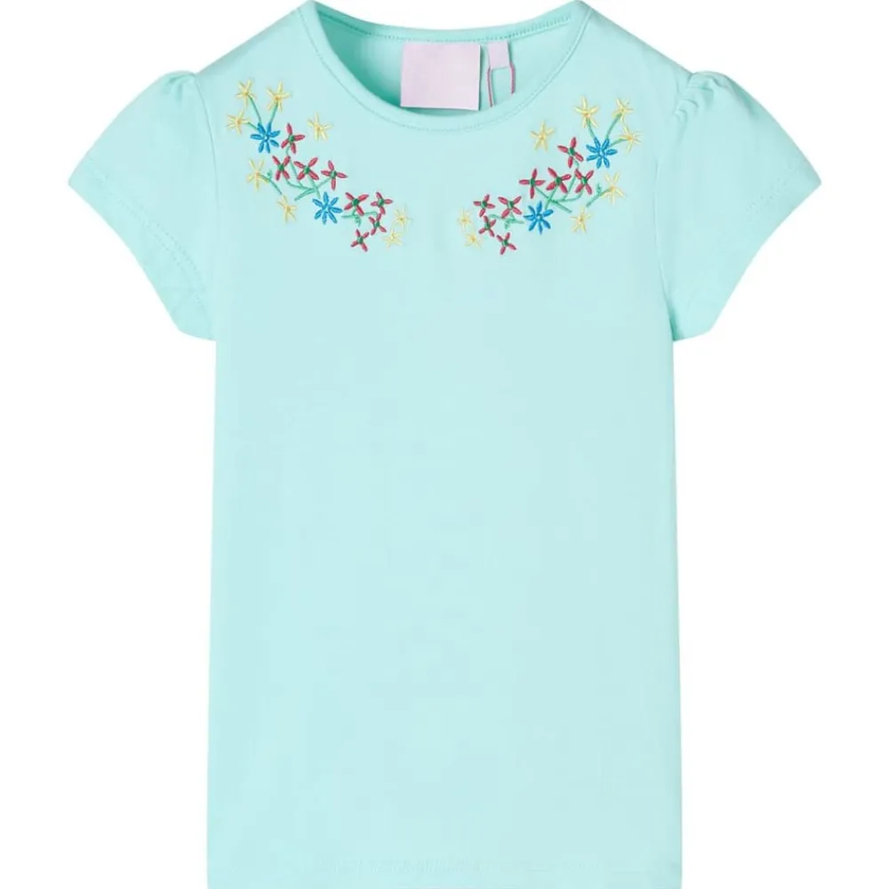 vidaXL Camiseta infantil aguamarina claro 128 Verde agua Clearance