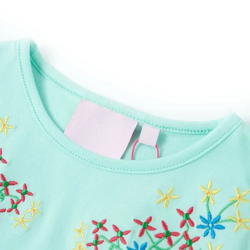 vidaXL Camiseta infantil aguamarina claro 128 Verde agua Clearance