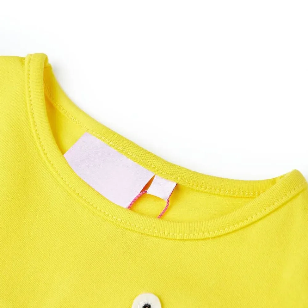 vidaXL Camiseta infantil brillante 140 Amarillo Discount