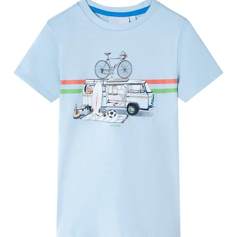 vidaXL Camiseta infantil claro 104 Azul Clearance
