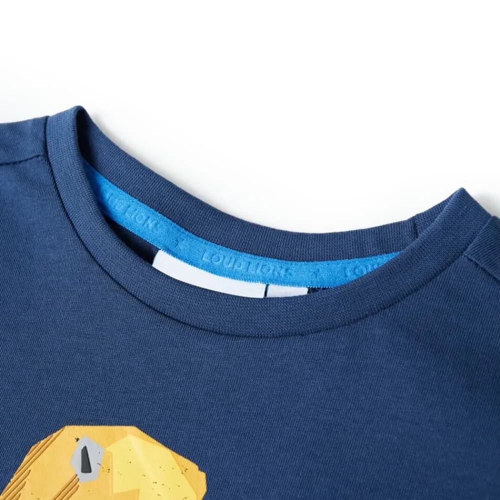 vidaXL Camiseta infantil oscuro 116 Azul Discount