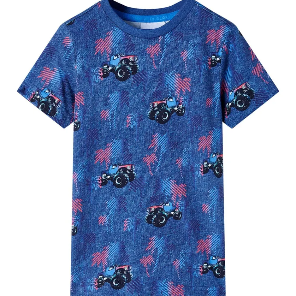vidaXL Camiseta infantil oscuro mélange 104 Azul Outlet