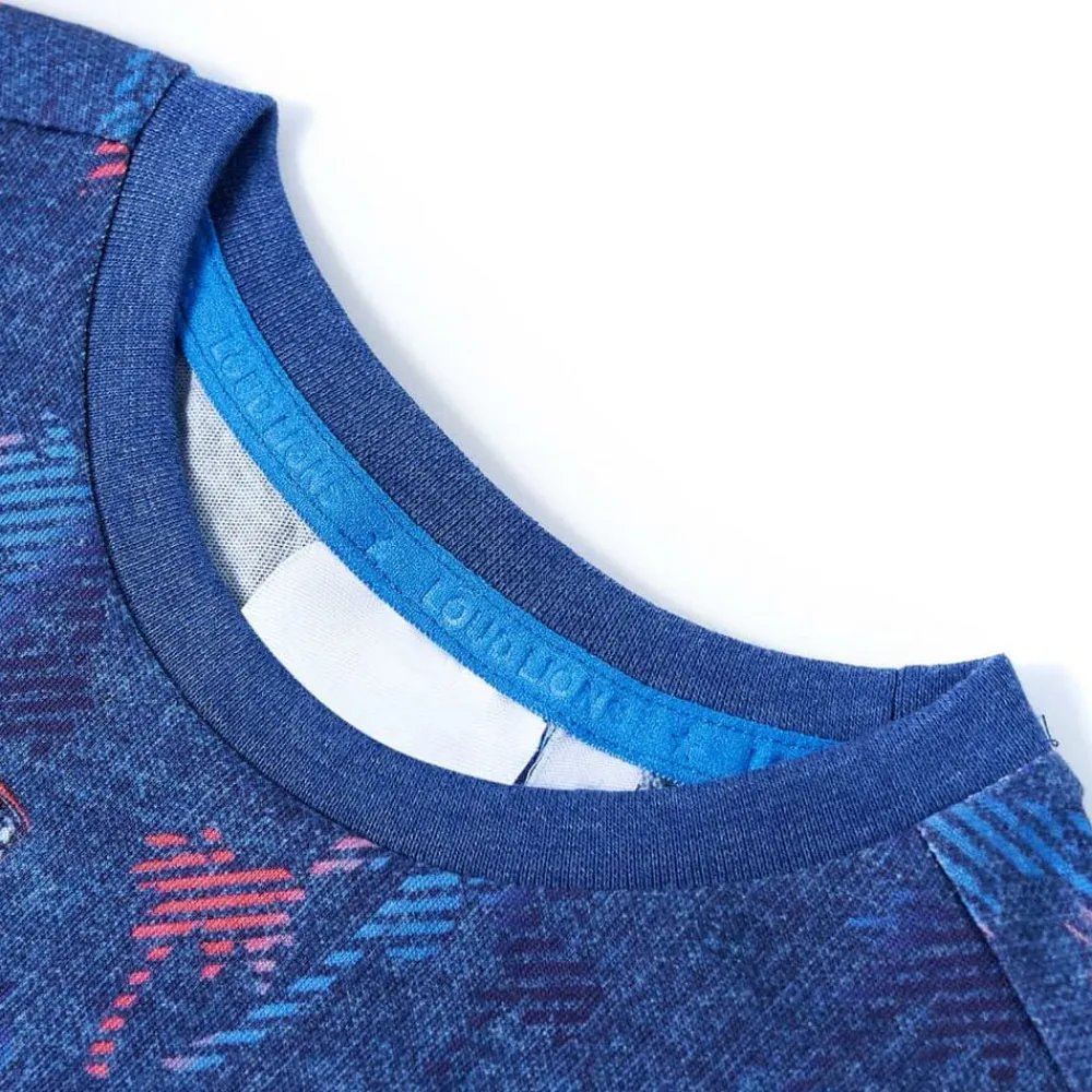 vidaXL Camiseta infantil oscuro mélange 104 Azul Outlet