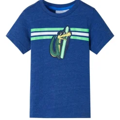 vidaXL Camiseta infantil azul oscuro mélange 128