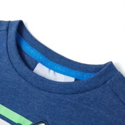 vidaXL Camiseta infantil azul oscuro mélange 128
