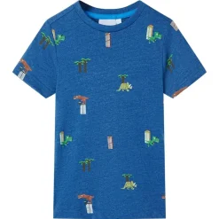 vidaXL Camiseta infantil mélange 104 Azul oscuro Outlet