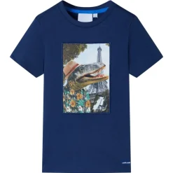 vidaXL Camiseta infantil oscuro 116 Azul New