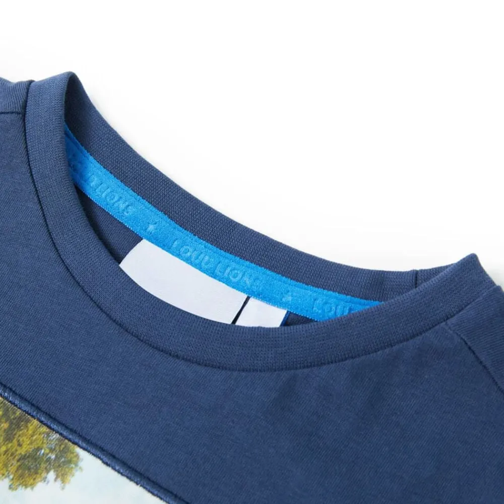 vidaXL Camiseta infantil oscuro 116 Azul New