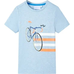 vidaXL Camiseta infantil azul suave melange 104