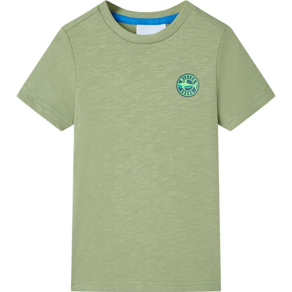 vidaXL Camiseta infantil claro 116 Caqui Clearance