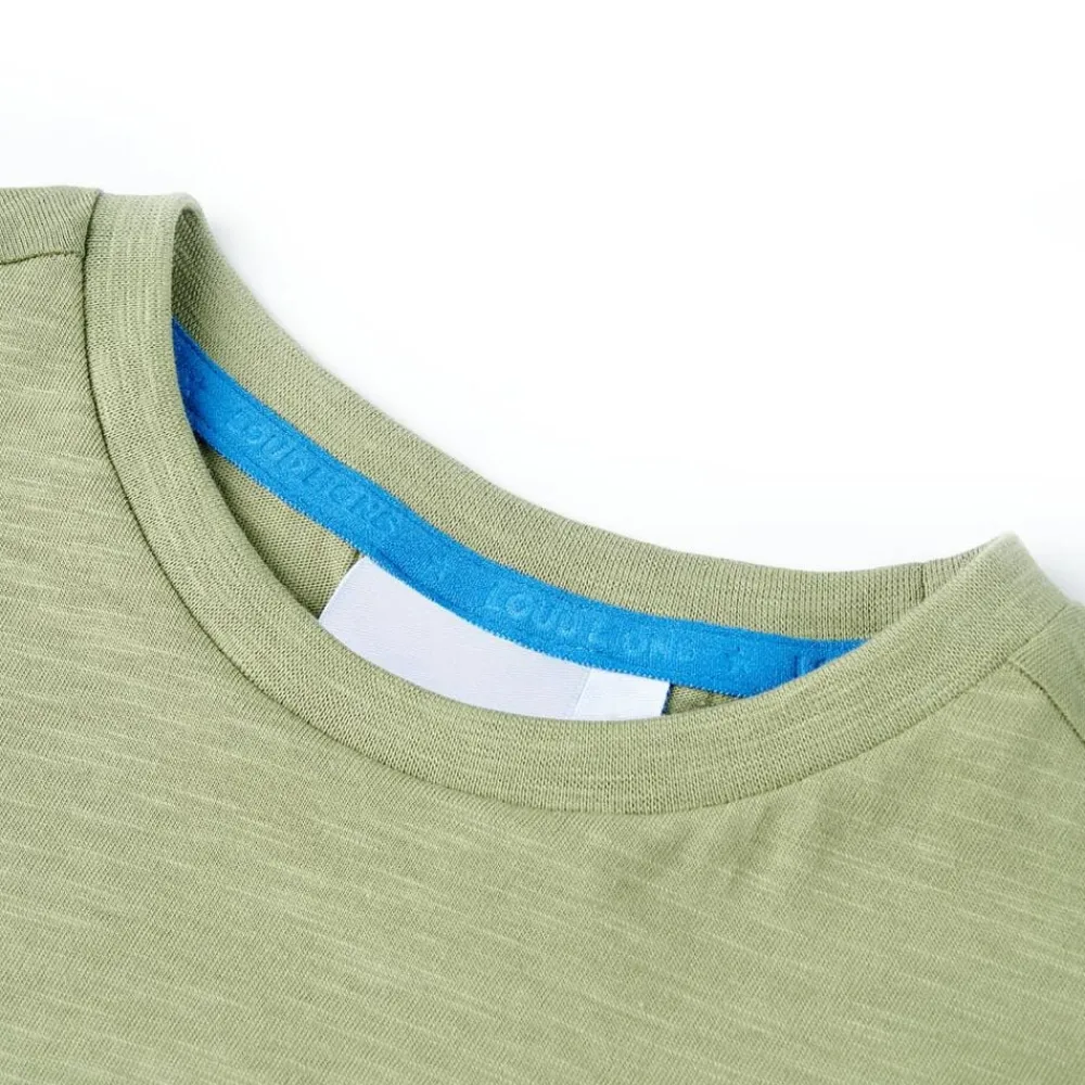 vidaXL Camiseta infantil claro 116 Caqui Clearance