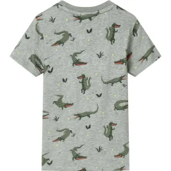 vidaXL Camiseta infantil caqui claro melange 104 New