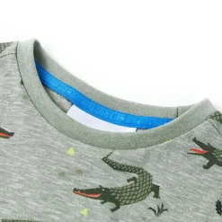 vidaXL Camiseta infantil caqui claro melange 104 New