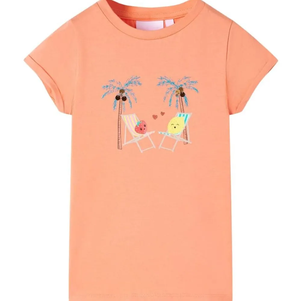 vidaXL Ropa Y Accesorios-Camiseta infantil color melocotón 128