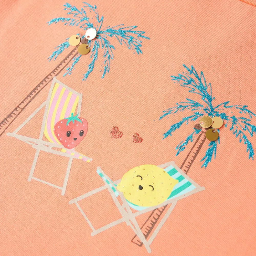 vidaXL Ropa Y Accesorios-Camiseta infantil color melocotón 128