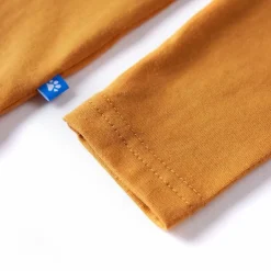 vidaXL Camiseta infantil con manga larga ocre oscuro 104 Online