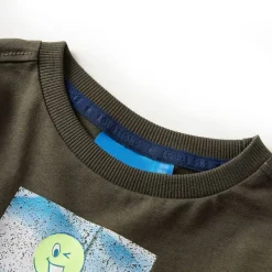 vidaXL Camiseta infantil con manga larga 116 Caqui Discount