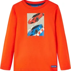 vidaXL Camiseta infantil de manga larga naranja brillo 104 Clearance