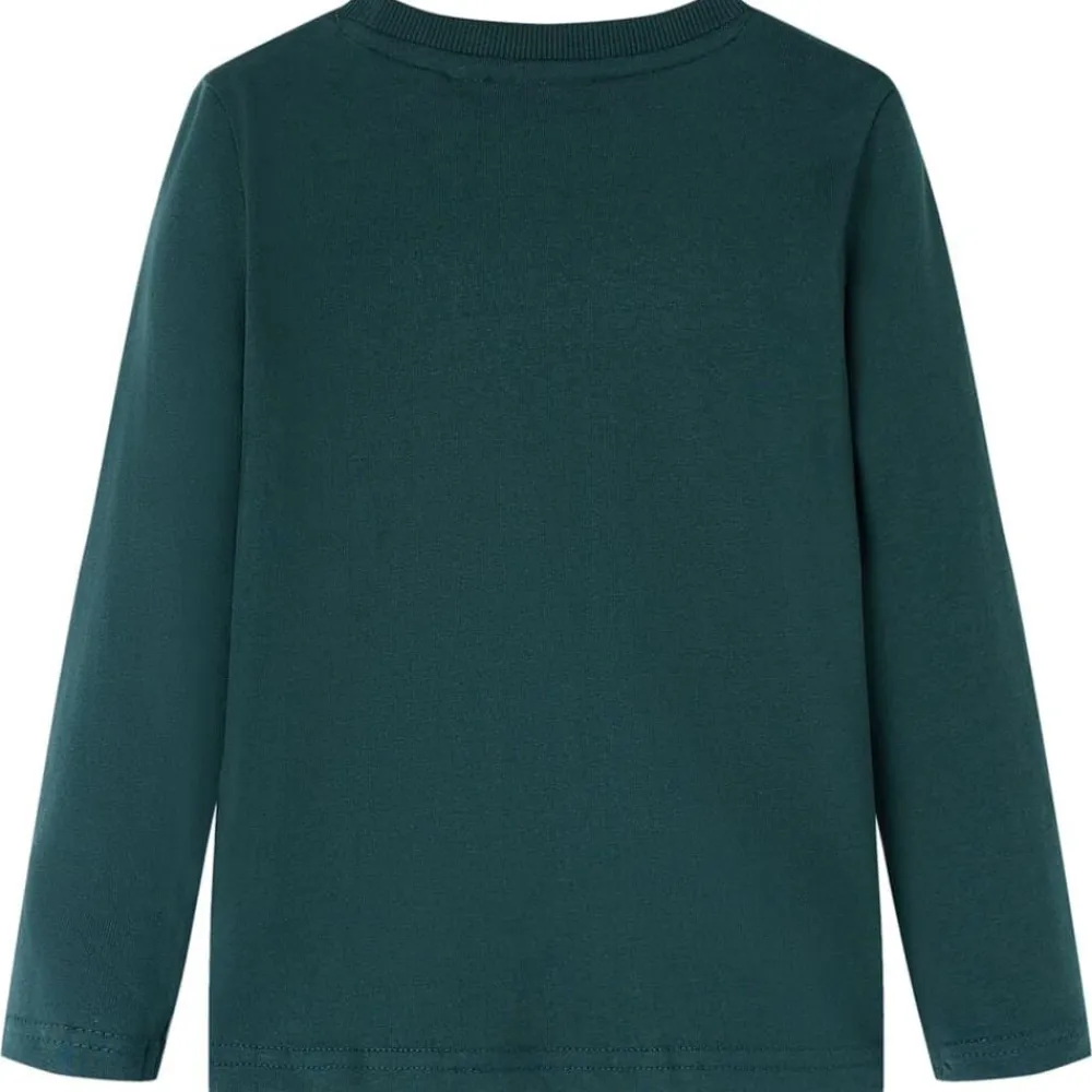 vidaXL Camiseta infantil de manga larga 104 Verde oscuro Clearance