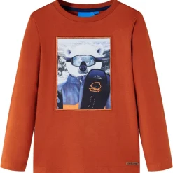 vidaXL Camiseta infantil de manga larga color teja claro 104 &Oacute;xido Hot
