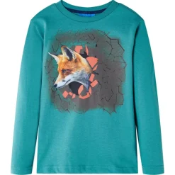 vidaXL Ropa Y Accesorios-Camiseta infantil de manga larga aguamarina oscuro 104
