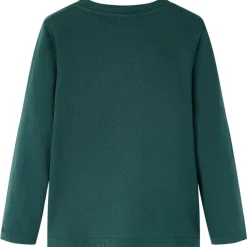 vidaXL Camiseta infantil de manga larga verde oscuro 92 Sale