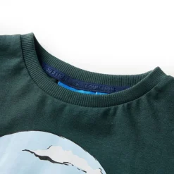 vidaXL Camiseta infantil de manga larga verde oscuro 92 Sale