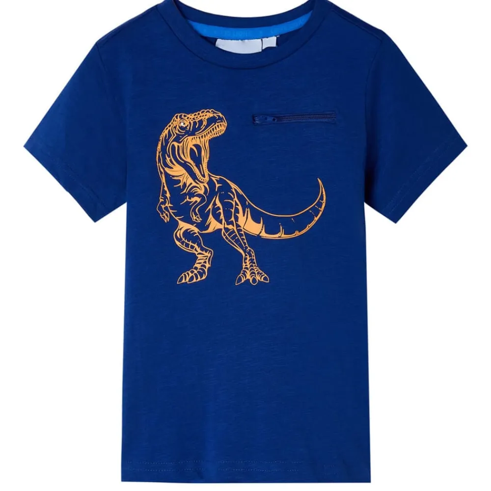 vidaXL Camiseta infantil de manga corta oscuro 104 Azul Online