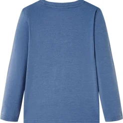 vidaXL Camiseta infantil de manga larga azul mélange 116 Outlet