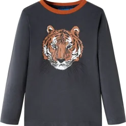 vidaXL Camiseta infantil de manga larga gris antracita 92 Discount