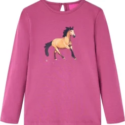 vidaXL Camiseta infantil de manga larga 92 Frambuesa New